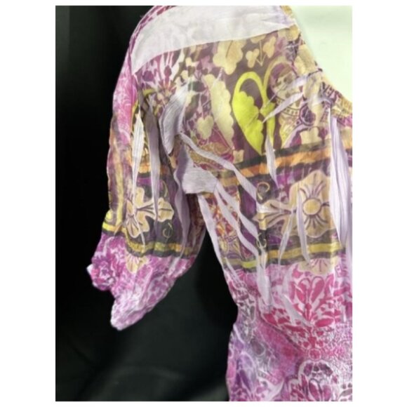 *Unity** Women Multicolor Polyester Scoop Neck 3/4 Sleeve Knee Length Dress M - Picture 7 of 14